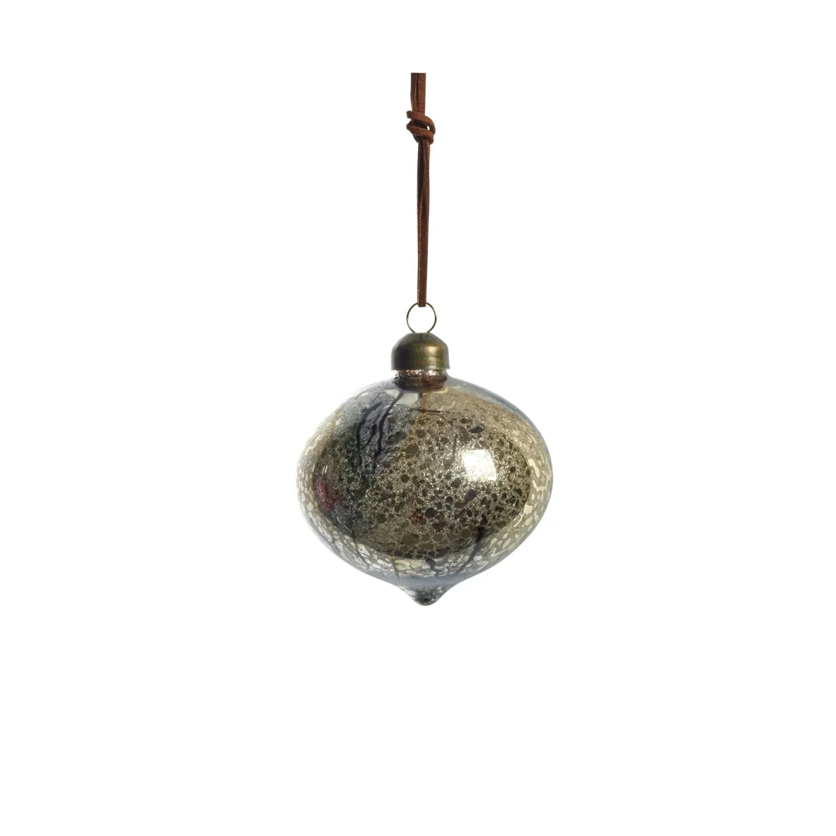 Nosille julekugle 10 cm sølv