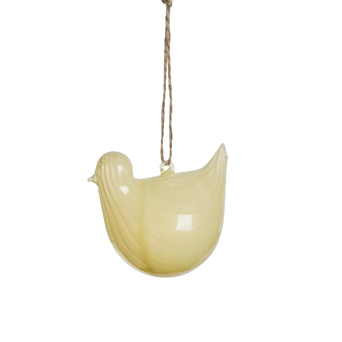 Feya påskeophæng fugl glas H7 cm gul - Billede 2